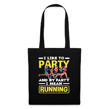 Ich Feier Laufen - Running Party Spaß - Stoffbeutel - Schwarz - Vorne