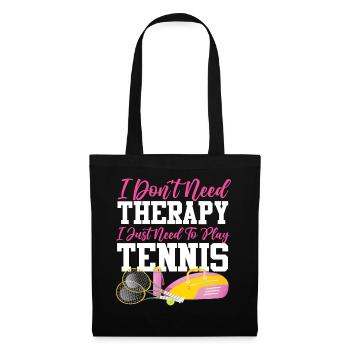 drôle de raquette de joueur de tennis je suis - Sac en tissu - noir - Devant