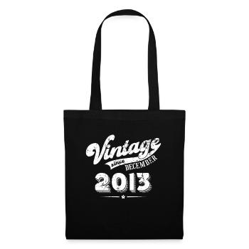 Vintage since December 2013 Geburtstag Geschenk - Stoffbeutel - Schwarz - Vorne