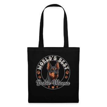 Doberman Pinscher Dog Dobie Mama - Stoffbeutel - Schwarz - Vorne