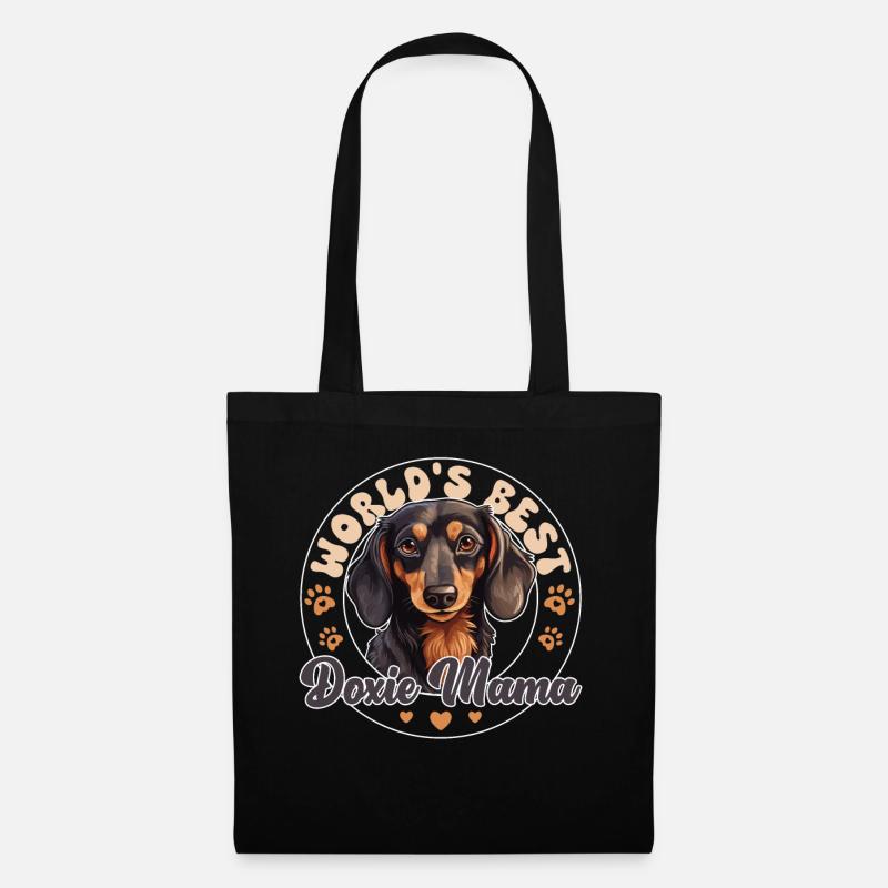 Dackel Dog Doxie Mama - Stoffbeutel - Schwarz