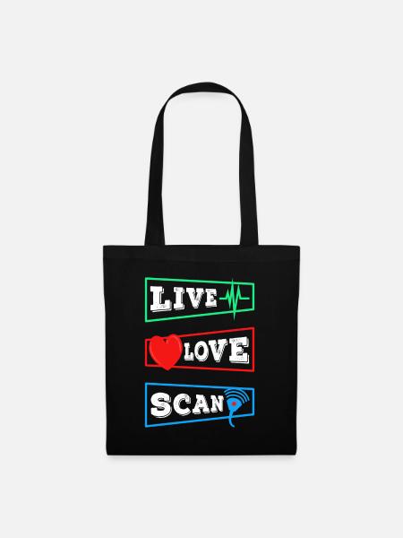 Live Love Scan - Stoffbeutel - Schwarz