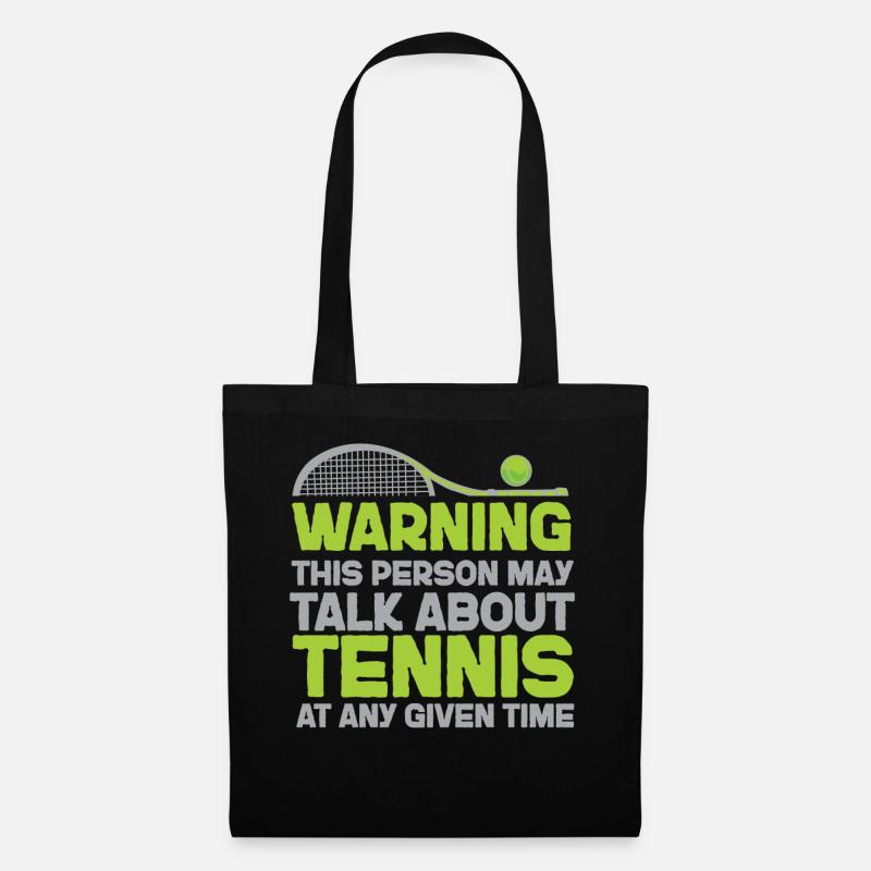 Funny Tennis Player Racket Warning - Stoffbeutel - Schwarz