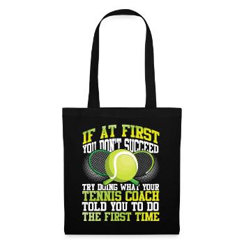 Funny Tennis Player Racket Coach - Stoffbeutel - Schwarz - Vorne