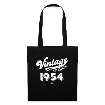 Vintage since November 1954 Geburtstag Geschenk - Stoffbeutel - Schwarz - Vorne