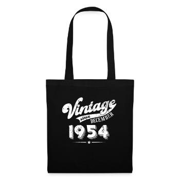 Vintage since December 1954 Geburtstag Geschenk - Stoffbeutel - Schwarz - Vorne