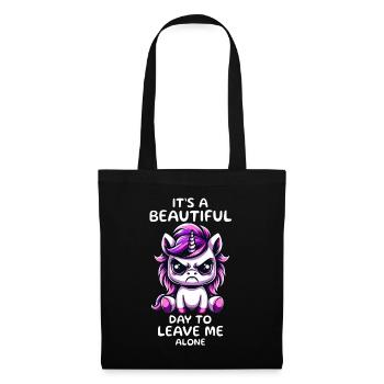C’est une belle journée pour me laisser tranquille - Sac en tissu - noir - Devant