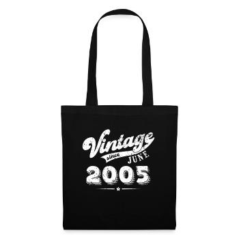 Vintage since June 2005 Birthday Gift - Tote Bag - black - Front