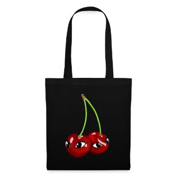 Cherry Cherries Eyes Face Fruit Fruits Summer - Tote Bag - black - Front