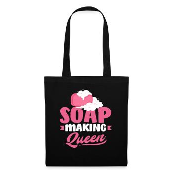 Seifenherstellung Königin Soap Making - Stoffbeutel - Schwarz - Vorne