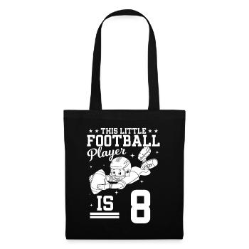 8ème anniversaire Footballeur - 8 ans Footbal - Sac en tissu - noir - Devant