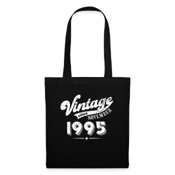 Vintage since November 1995 Geburtstag Geschenk - Stoffbeutel - Schwarz - Vorne