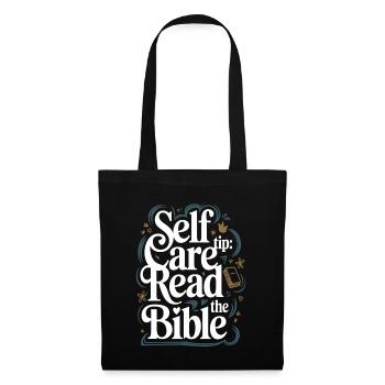 Self Care Tip Read The Bible - Stoffbeutel - Schwarz - Vorne