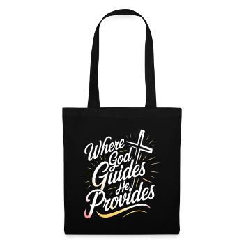 Where God Guides He Provides 5 - Stoffbeutel - Schwarz - Vorne