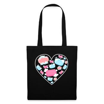 Soap hearts for cleanliness and care - Tote Bag - black - Front