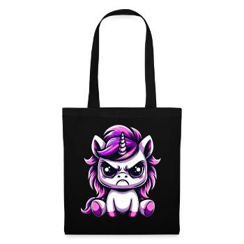 Licorne mignonne Maléfique - Sac en tissu - noir - Devant
