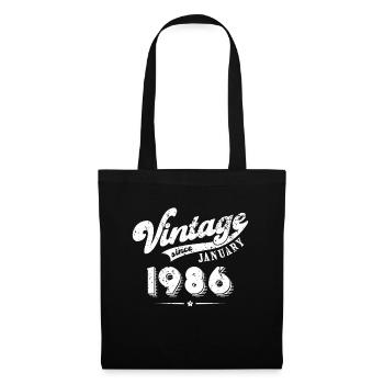 Vintage since January 1986 Geburtstag Geschenk - Stoffbeutel - Schwarz - Vorne