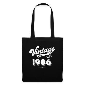 Vintage since May 1986 Geburtstag Geschenk - Stoffbeutel - Schwarz - Vorne