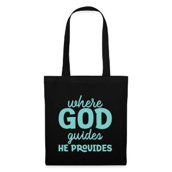 Where God Guides He Provides 6 - Stoffbeutel - Schwarz - Vorne