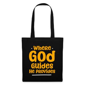 Where God Guides He Provides 8 - Stoffbeutel - Schwarz - Vorne