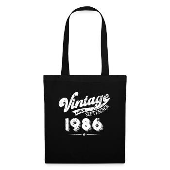 Vintage since September 1986 Geburtstag Geschenk - Stoffbeutel - Schwarz - Vorne
