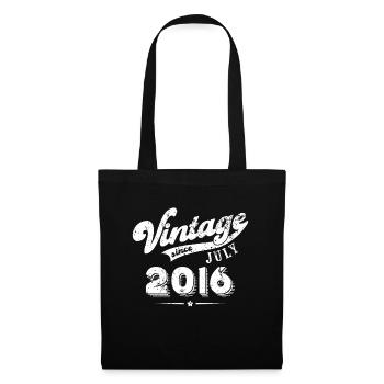 Vintage since July 2016 Geburtstag Geschenk - Stoffbeutel - Schwarz - Vorne