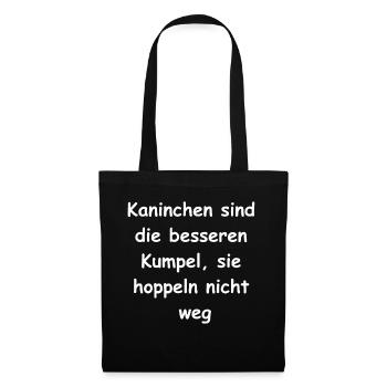 Häschen-Kumpel-Geschenk - Stoffbeutel - Schwarz - Vorne