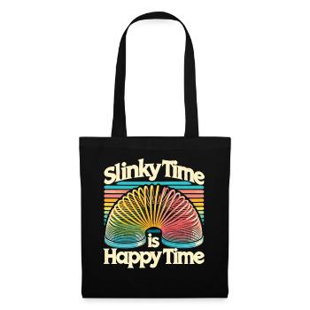 Slinky Time – Des moments heureux dans un style rétro - Sac en tissu - noir - Devant