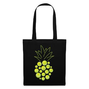 Raquette de joueur de tennis drôle - Sac en tissu - noir - Devant