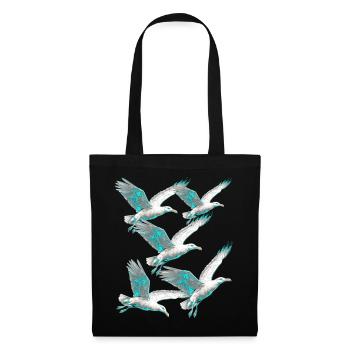 maritime, seagulls, seagulls, coast, North Sea, Baltic Sea - Tote Bag - black - Front