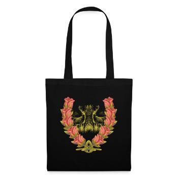 Bois de cerf Cerf rouge Roses Cerf Cerf Chevreuil Chevreuil - Sac en tissu - noir - Devant