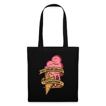 La crème glacée résout tout ce qu’un amateur de glaces - Sac en tissu - noir - Devant