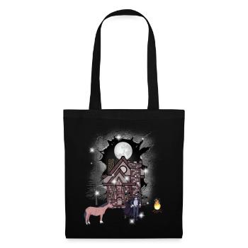 Château Halloween Mystique Médiéval Guerrier Lune - Sac en tissu - noir - Devant
