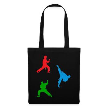 Taekwondo Martial Arts Taekwondo Fighter Silhouett - Stoffbeutel - Schwarz - Vorne