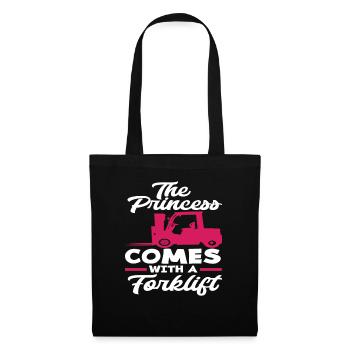 The princess comes with a forklift - Tote Bag - black - Front
