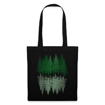 Forêt de sapins Randonnée pédestre Épicéa Forêt de conifères Nature - Sac en tissu - noir - Devant