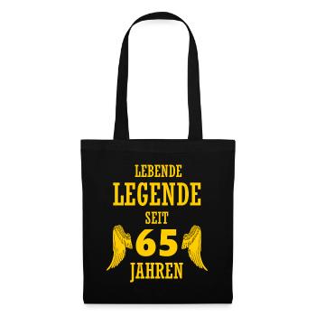 Lebende Legende 65 Jahre 65. Geburtstag lustig - Stoffbeutel - Schwarz - Vorne