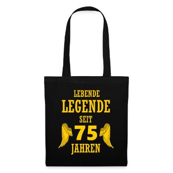 Lebende Legende 75 Jahre 75. geburtstag - Stoffbeutel - Schwarz - Vorne
