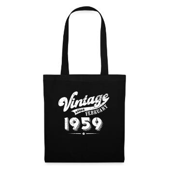 Vintage since February 1959 Geburtstag Geschenk - Stoffbeutel - Schwarz - Vorne
