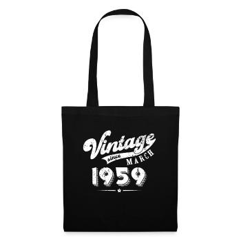 Vintage since March 1959 Geburtstag Geschenk - Stoffbeutel - Schwarz - Vorne
