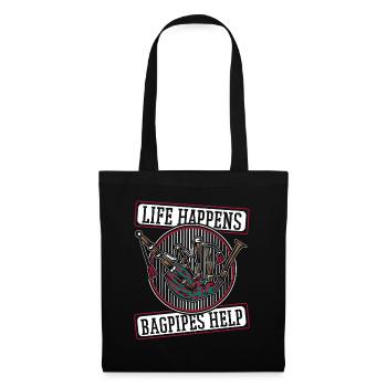 Life Happens Bagpipes Help Bagpipe Lessons - Tote Bag - black - Front
