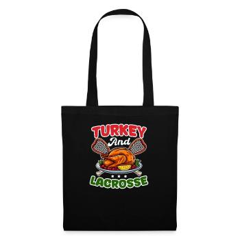 Thanksgiving Lacrosse Türkei Und Lacrosse - Stoffbeutel - Schwarz - Vorne
