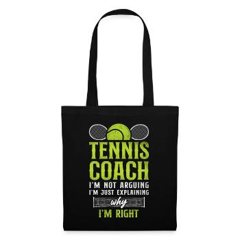Drôle de joueur de tennis Raquette Tennis - Sac en tissu - noir - Devant