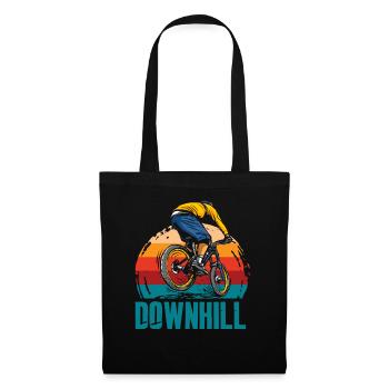 Mountain Bike Adventure Downhill Retro - Tote Bag - black - Front
