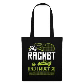 Drôle de joueur de tennis raquette mon - Sac en tissu - noir - Devant