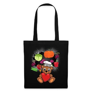 Teddy Cook Cooks Cook Vegetable Cooking Bear - Tote Bag - black - Front