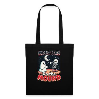 Monstres de baseball d’Halloween sur le monticule - Sac en tissu - noir - Devant