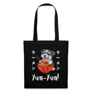 Ramen Nouilles Chibi Asia Soupe de nouilles pour chiens Anime - Sac en tissu - noir - Devant