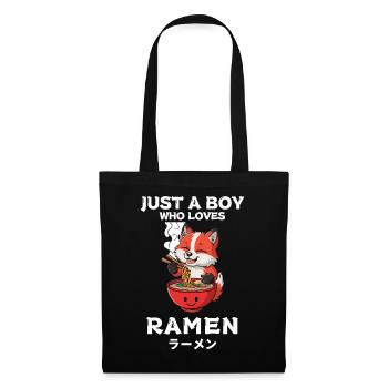 Ramen Nouilles Chibi Asie Fox Nouilles Soupe Anime - Sac en tissu - noir - Devant