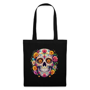 Halloween Skull Mexico Flowers La Catrina - Tote Bag - black - Front